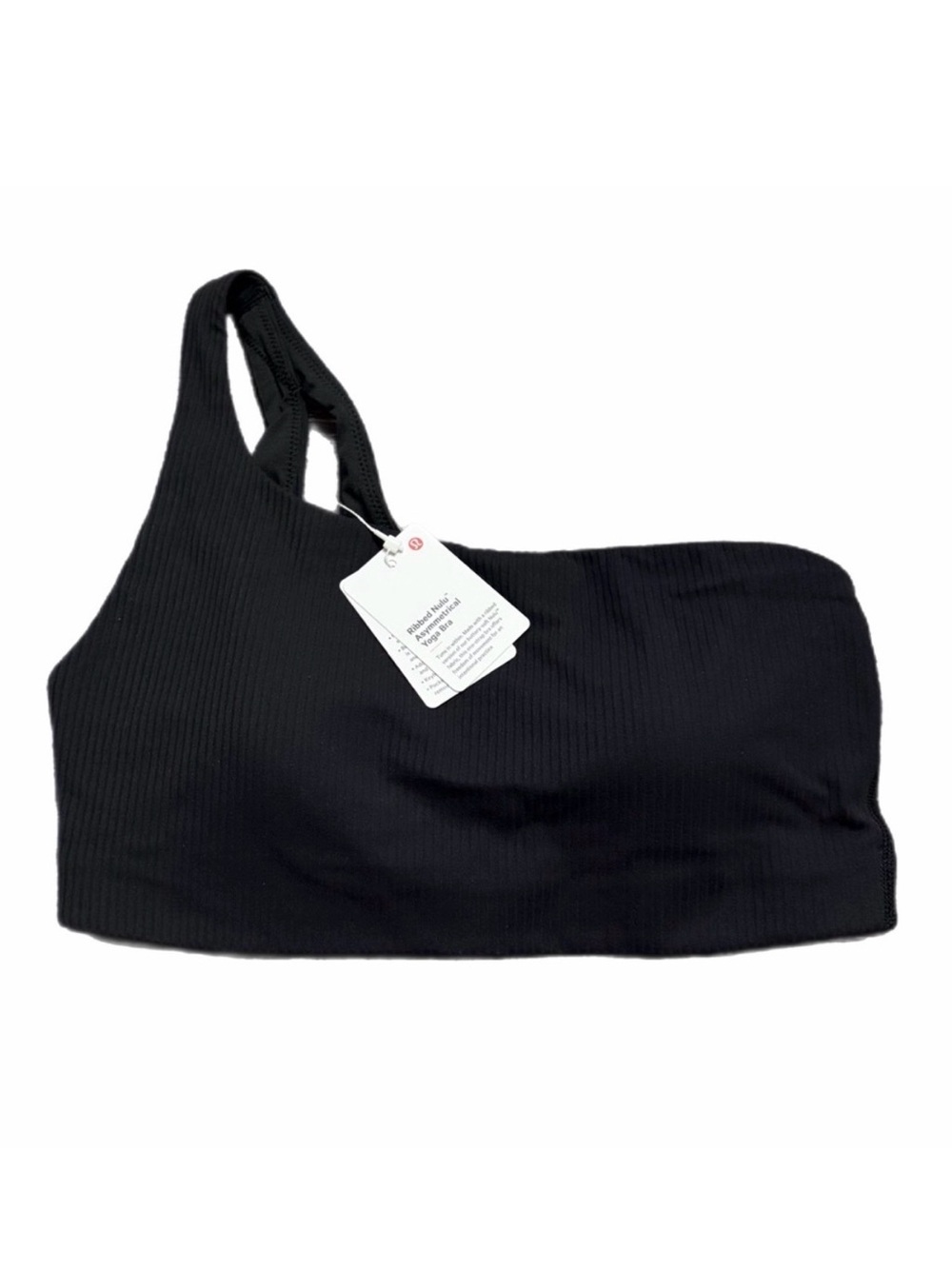 NWT Lululemon Ribbed Nulu Asymmetrical Bra *Light Support, A/B Cup (Black)Size 6
